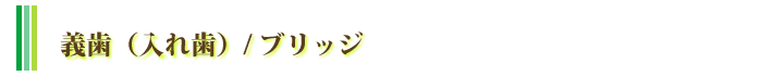 入れ歯/ブリッジ